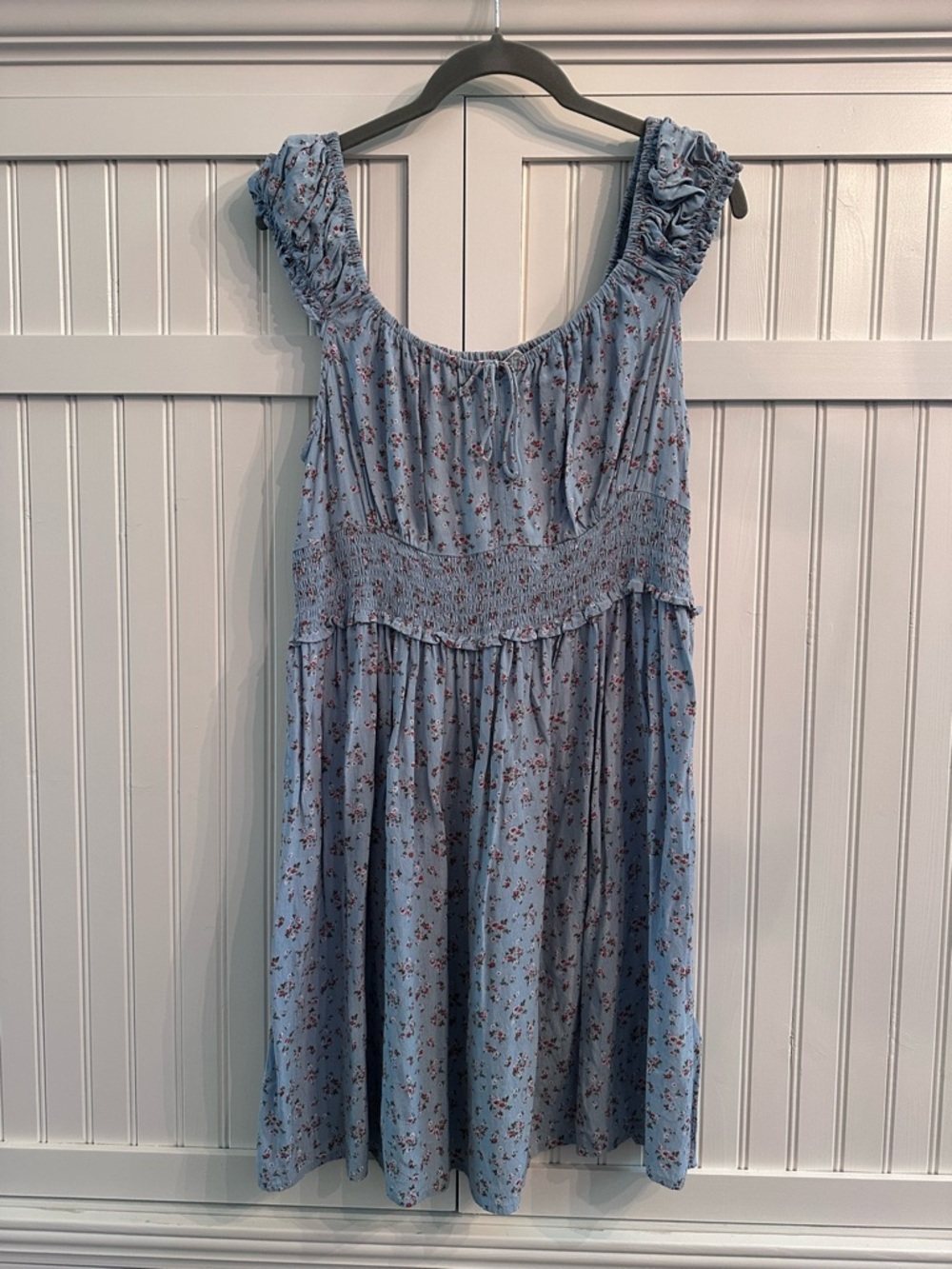 Levi's Light Blue Floral Sundress with Pink Accents Size L
